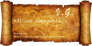 Vécsi Gabriella névjegykártya